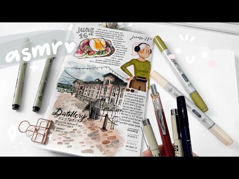 Relaxing Draw With Me | Filling A Sketchbook Page | Art Journal