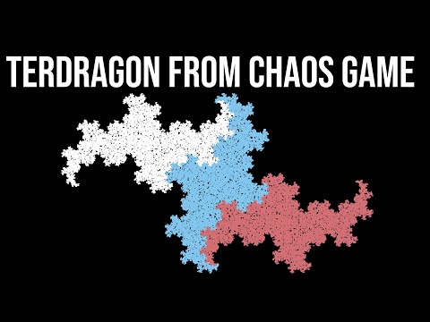 Terdragon from the Chaos Game (visual fractal construction from iterated function system)