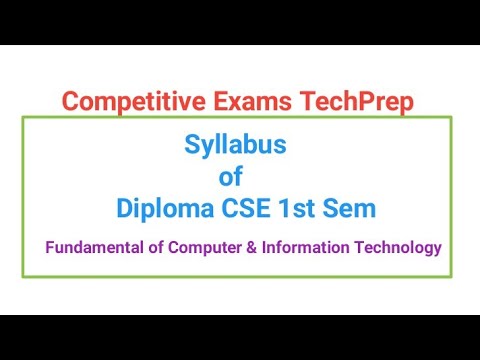 Syllabus of Fundamental of Computer & Information Technology (FCIT) in Diploma CSE 1st Semester