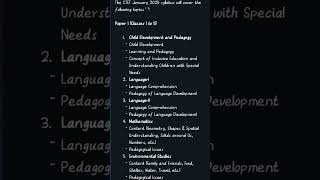 CTET syllabus 2025 || new syllabus ctet || #shortsvideo #ctet #cdp #english #hindi #math #pedagogy✅