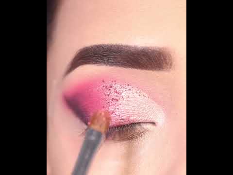 #shorts Smokey Pink Glitter Cut Crease eyeshadow look for this Valentine's Day || Shilpa