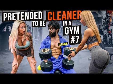 CRAZY CLEANER shocks GIRLS in a GYM prank #7 | Aesthetics in Public