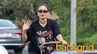 Vanessa Hudgens radiates on a walk with her newborn baby in Los Angeles