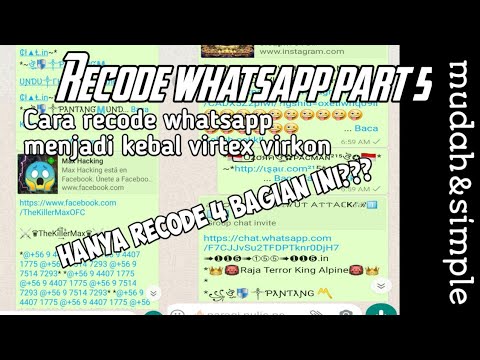 Cara recode whatsapp kebal part 5 || Recode whatsapp jadi kebal virtex, Virkon!!!!