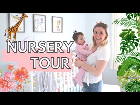 Baby Girl Jungle Nursery Tour🐘🌺🌿  Baby girl nursery decor and organization ideas!