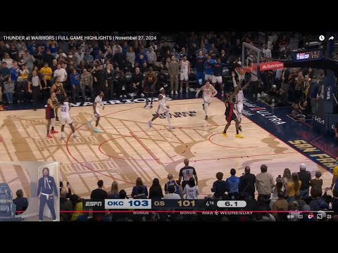 FlightReacts To THUNDER at WARRIORS | FULL GAME HIGHLIGHTS | November 27, 2024!