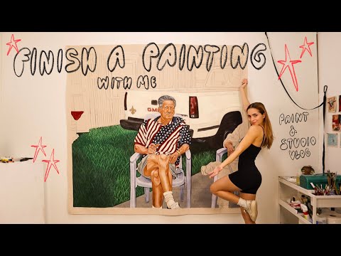 Finishing my first big oil painting ✿ studio vlog