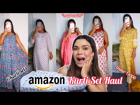 Amazon Kurti Sets Haul Everything Under ₹1000 | Summer Kurti Haul | Ash Sandis #amazon