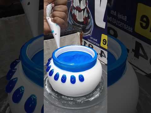 Blue 💙 cake | Dome shepe cake decorating #icecream #food #cake #trending #caketopforward #cakegoals