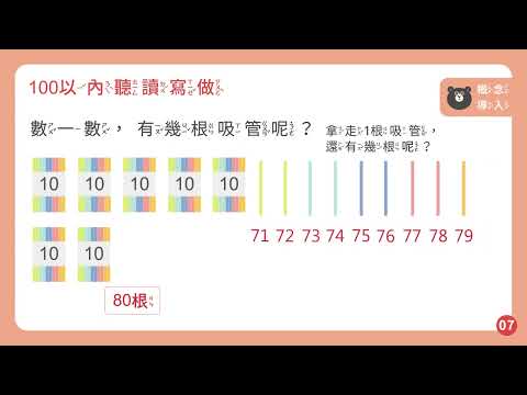 【因材網】N-1-1-S04_100以內聽讀寫做。