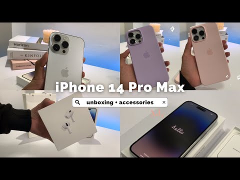 iPhone 14 Pro Max unboxing silver 512gb (aesthetic) + Airpods Pro 2 | Best iPhone in 2024