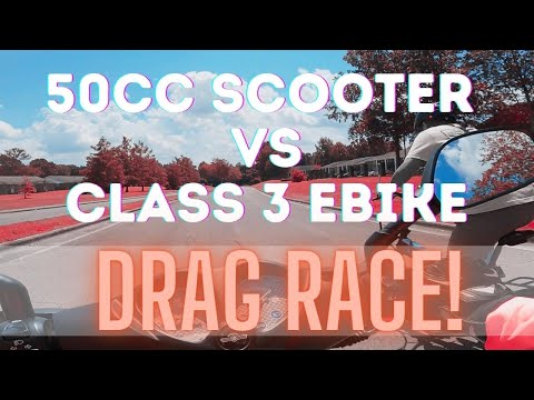 Class 3 E-Bike vs 50cc Scooter | Drag Race | Race Uphill | City Shortcuts