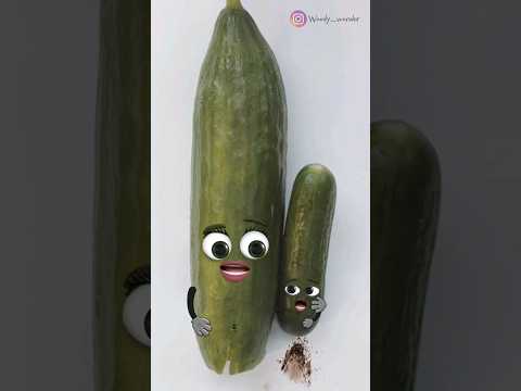 Cucumber natural Childbirth - HIS FIRST POO POO TIME💩🤢 #animation #baby #foodsurgery