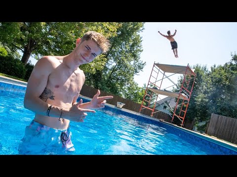 Backyard Cliff Jumping GAME OF FLIP!