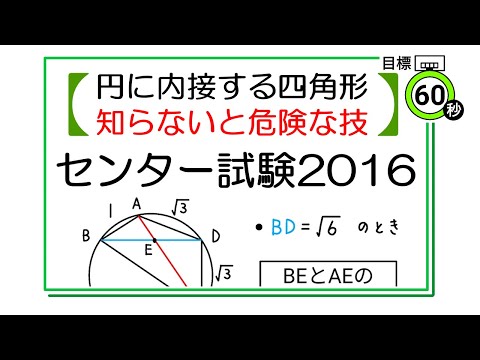 【共通テスト】円に内接する四角形「コレは知らないと危険」小技 #shorts