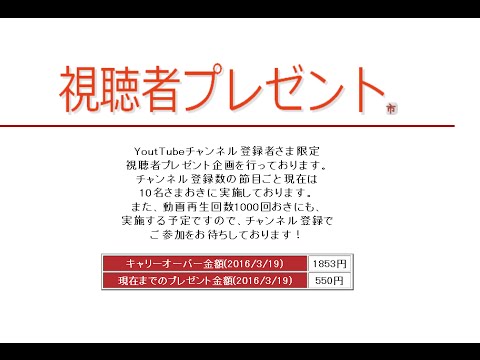 (泣)応募してください！視聴者プレゼント用HPページ作成