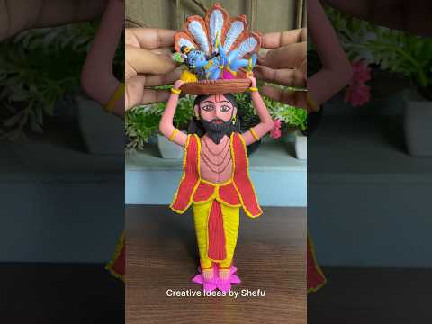 DIY clay Vasudev & Little Krishna idol #shorts