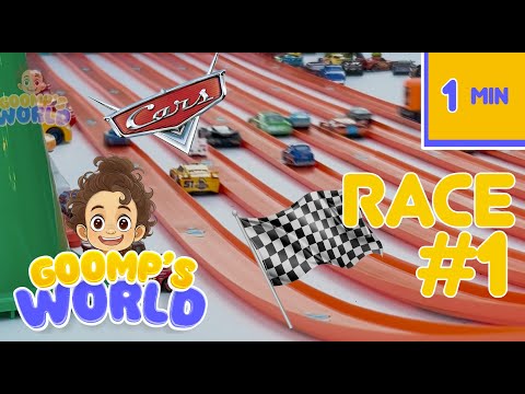 Race #1 Playing with Pixar Disney Cars McQueen Tow Mater Cruz  | Goomp's World