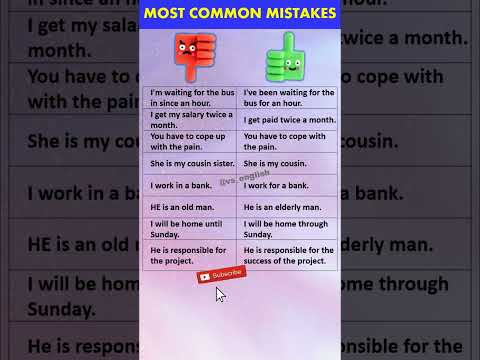 Most Common Mistakes in English Sentences You Need to Avoid! #commonmistakes #shorts VS ENGLISH