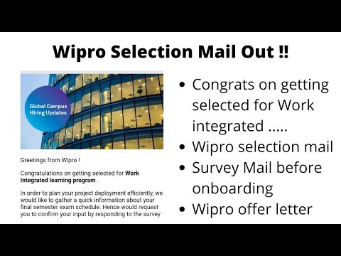 Wipro Selection Mail after Interview | Survey link update | Wipro Offer letter