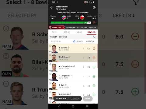 nam vs omn dream11 team kaise banaye || nam vs omn dream11 team kaise banaye