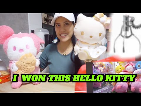 I WON THIS CIUTE HELLO KITTY FROM  A CLAWN MACHINE!  | NAG ENJOY KAME SA PAG LALARO @mrstanvlog