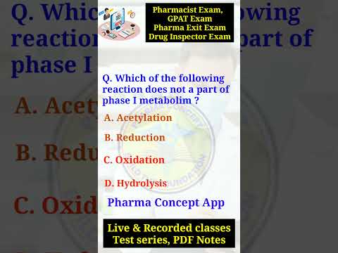 Drug metabolism reaction #pharmacology #important MCQs #shorts #pharma