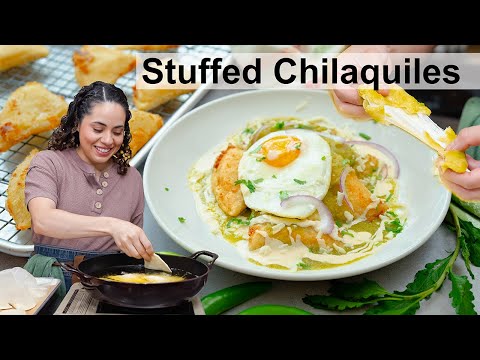 Queso-Licious Stuffed Chilaquiles Verdes