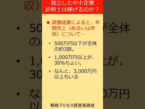 独立した中小企業診断士の本当の稼ぎは？ #shorts