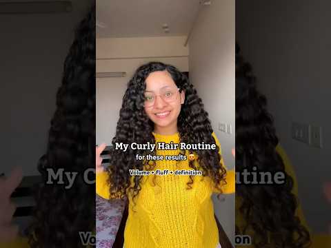 Curly Hair Routine for volume and bouncy curls || Manetain Cream and volume gel + favourite comb