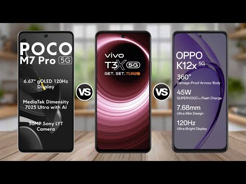 POCO M7 Pro 5G Vs ViVO T3x 5G Vs OPPO K12x 5G