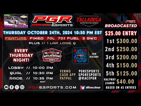 PGR eSports Intimidator Superspeedway Series | Talladega Superspeedway | 10/24/24 | PGR eSports