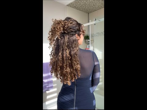 EASY FORMAL CURLY HAIRSTYLE IDEA (under 15 minutes)