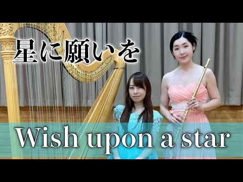 【フルートソロ＆グランドハープ】Wish upon a star 星に願いを ディズニー ピノキオ Disney pinocchio フルート町井亜衣 ハープ邊見美帆子