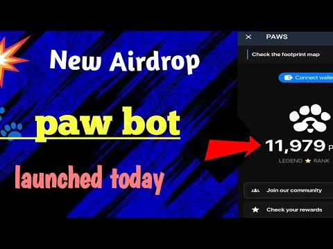 New crypto Airdrop l paws bot l new crypto mining app l pawsog bot