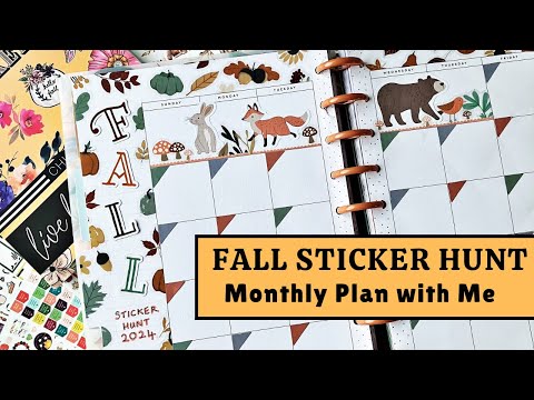 PLAN WITH ME | November monthly page for the Fall Sticker Hunt Challenge | Use your sticker stash!