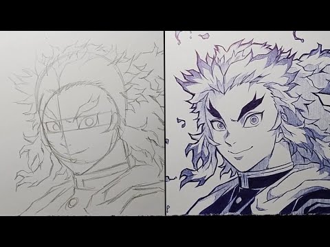 How To Draw Rengoku Kyojuro Step By Step - [Kimetsu No Yaiba]