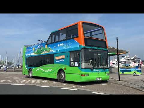 Buses and Wightlink at Yarmouth Bus Station, Isle of Wight - Friday 10th May 2024