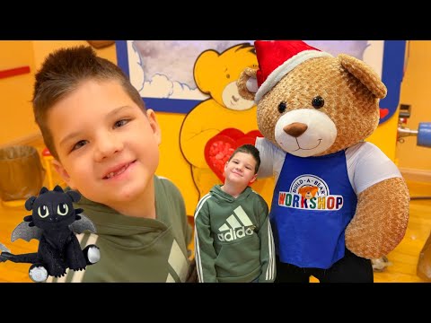 🐻 BUILD-A-BEAR with CALEB and MOMMY! Caleb MAKES a DRAGON FRIEND at BuildaBear Workshop!