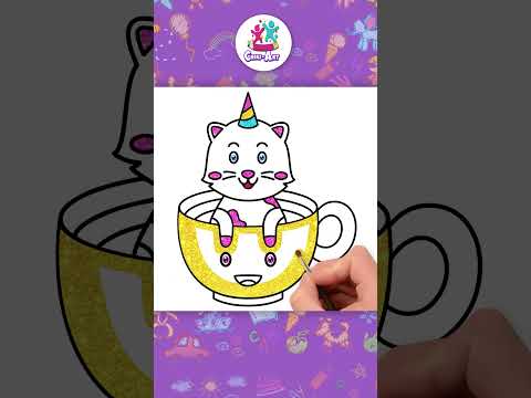 How to Draw an UNICORN CAT #shorts #howtodraw #drawing