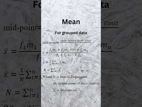 Mean - Measures of central tendency (Grouped data) #mean #statistics