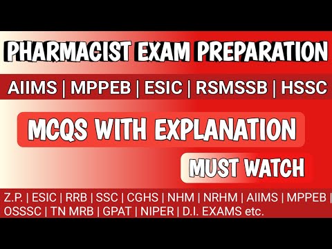 Pharmacist exam preparation | AIIMS | OSSSC | MPPEB | HSSC | RSMSSB | ESIC | IMP. mcqs @MANISH06