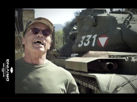 Arnold Schwarzenegger likes to crush things with his tank