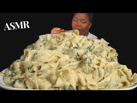 ASMR ALFREDO CREAMY CHEESY PASTA MUKBANG ft MY Toddler (Talking) |Slurpy Sticky Eating Sounds