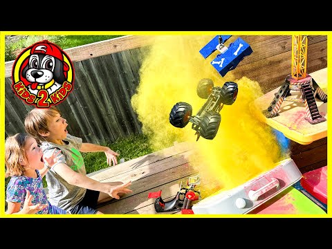 Monster Jam & Hot Wheels Monster Trucks SMOKIEST OBSTACLE COURSE🌋 Sharks & Volcano Eruption!