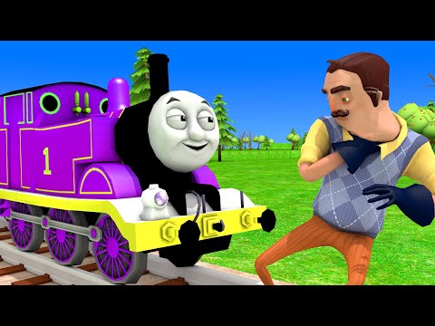 【踏切アニメ】あぶない電車 THOMAS FRIENDS RAINBOW COLORS Railroad Crossing Animation #train