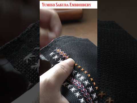 Stitch variation #shorts #beginners #crafts #crossstitch #embroidery #yumikosakuraembroidery