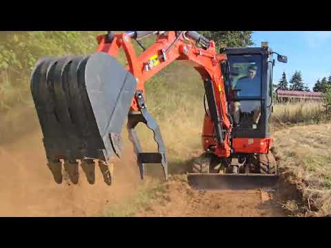 building a 1000 feet of trails with a large chinese mini excavator cfg ku45