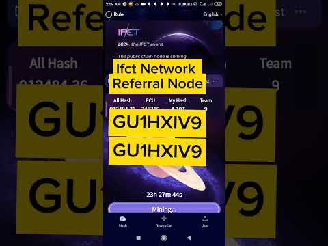 IFCT MINING APP REFERRAL CODE. IFCT NETWORK REFERRAL CODE. #ifct #Ifctmining #ifctminingrefferral