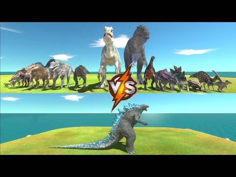 Godzilla 2014 vs All Unit Dinosaur in ARBS - Animal Revolt Battle Simulator